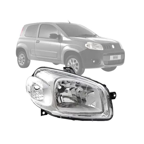 Farol Uno Vivace 2011 a 2014 Fiorino 2011 a 2021 Cromado Direito 