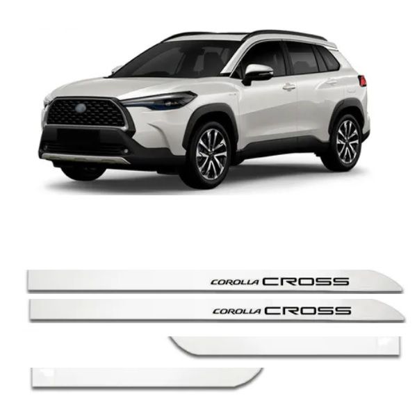 Kit Friso Lateral Corolla Cross Branco Lunar Slim Flash