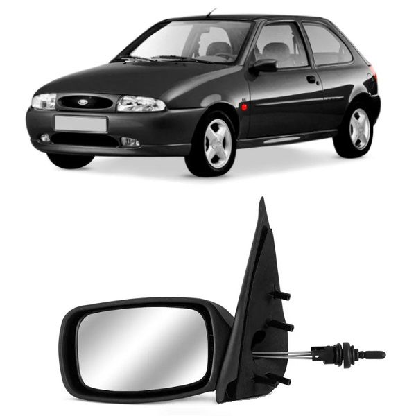 Retrovisor Fiesta 1996 a 2001 Esquerdo com Controle Retrovex