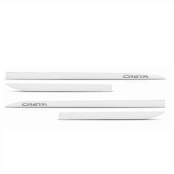 Kit Friso Lateral Creta Branco Polar com Nome Cromado Flash