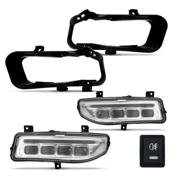 Kit Farol de Milha Kicks 2016 a 2019 Full Led DRL com Seta Suits
