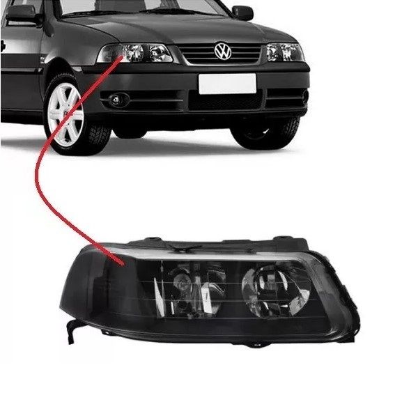 Farol Gol G3 2000 a 2005 Direito Foco Duplo Mascara Negra 