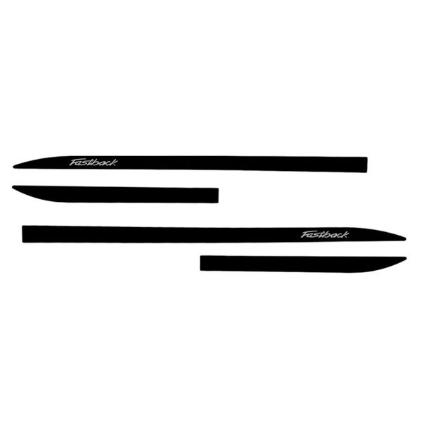 Kit Friso Lateral Slim Fastback 2022/ Preto Vulcano com Nome Cromado