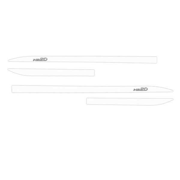 Kit Friso Lateral Slim HB20 2013/ Branco Atlas com Nome Cromado