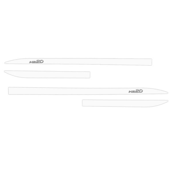 Kit Friso Lateral Slim HB20 2013/ Branco Polar com Nome Cromado