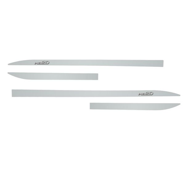 Kit Friso Lateral Slim HB20 2013/ Prata Brisk com Nome Cromado
