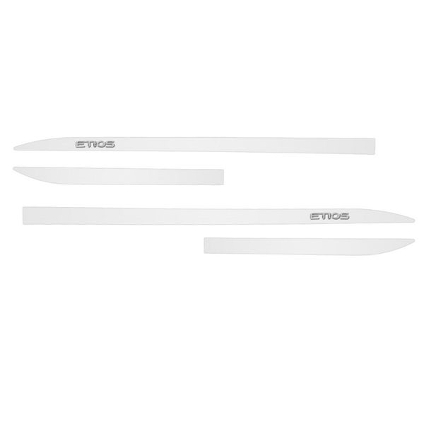 Kit Friso Lateral Slim Etios 2012 a 2023 Branco Perolizado com Nome Cromado