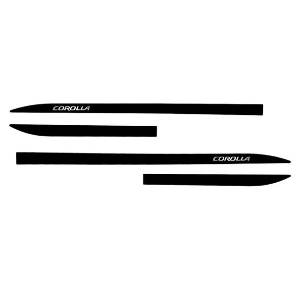 Kit Friso Lateral Slim Corolla 2008/ Preto Eclipse com Nome Cromado