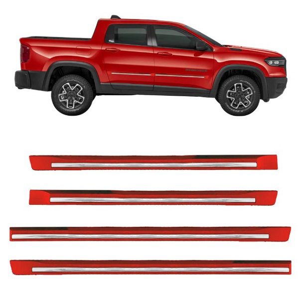 Kit Friso Lateral Rampage Vermelho Flame Modelo Original Tiger