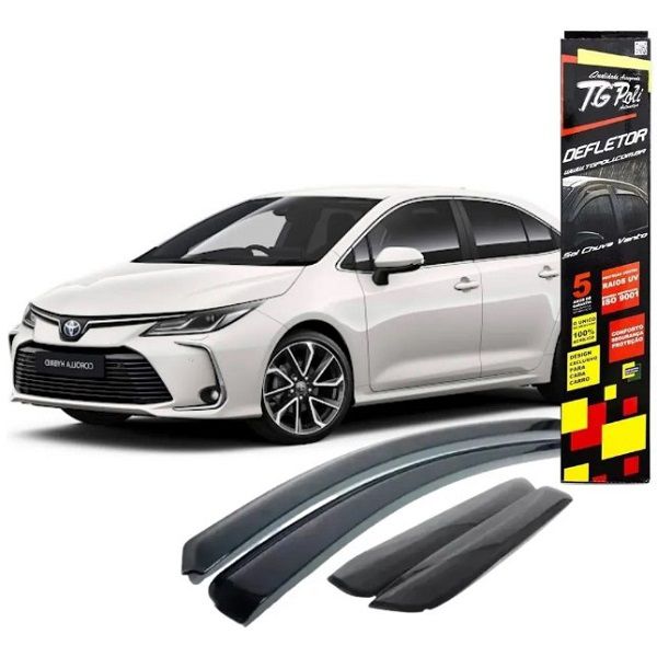 Calha de Chuva Inteiriça Slim Corolla Sedan 2020 a 2025 TG Poli