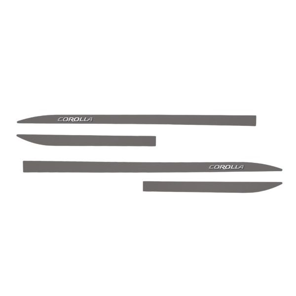 Kit Friso Lateral Slim Corolla 2008/ Cinza Granito com Nome Cromado