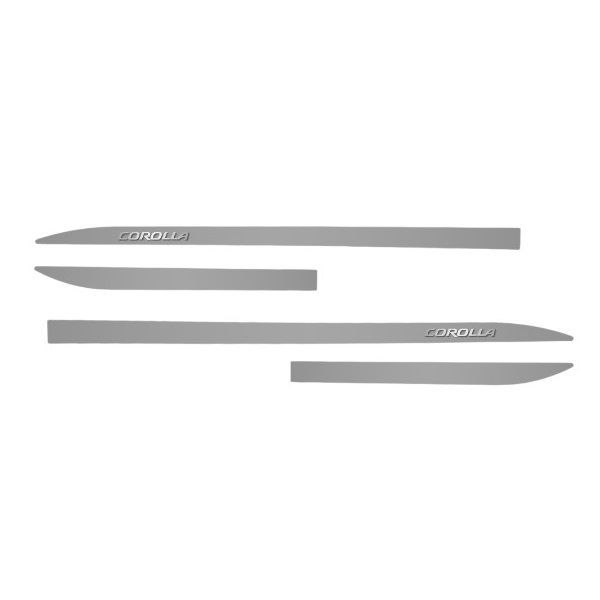 Kit Friso Lateral Slim Corolla 2008/ Prata Supernova com Nome Cromado