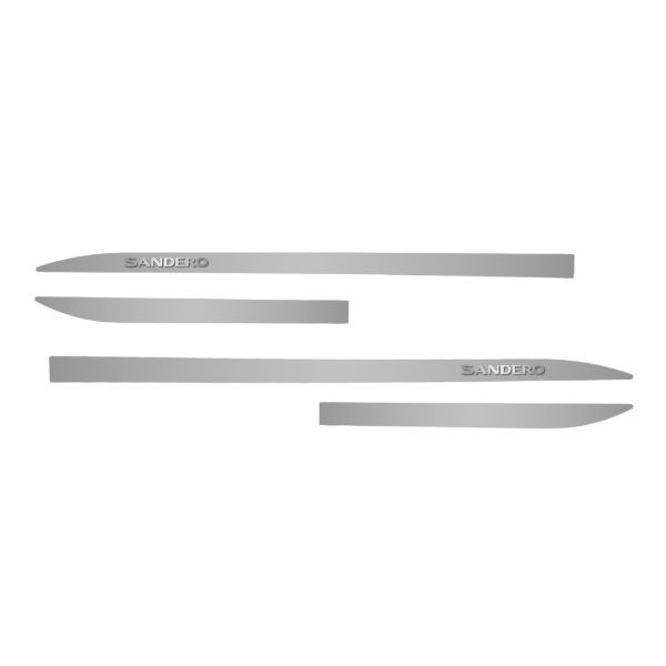 Kit Friso Lateral Slim Sandero 2011/ Prata Etoile com Nome Cromado
