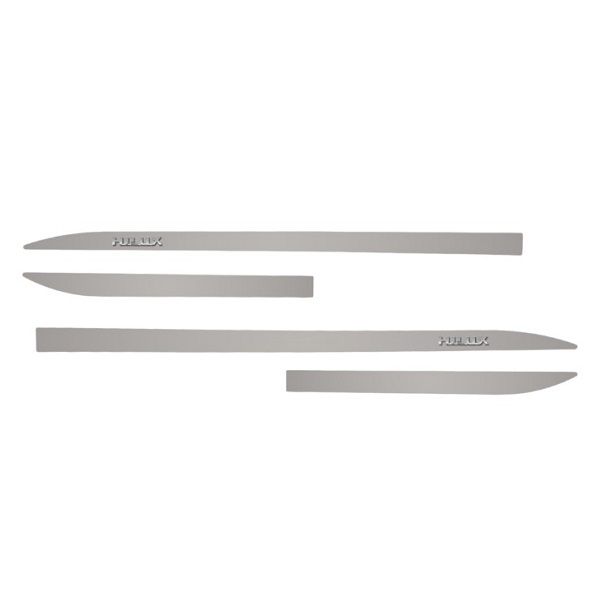 Kit Friso Lateral Slim Hilux 2005/ Prata Nevoa com Nome Cromado