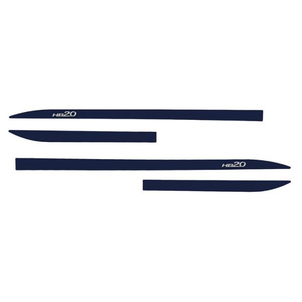 Kit Friso Lateral Slim HB20 2013/ Azul Sapphire com Nome Cromado