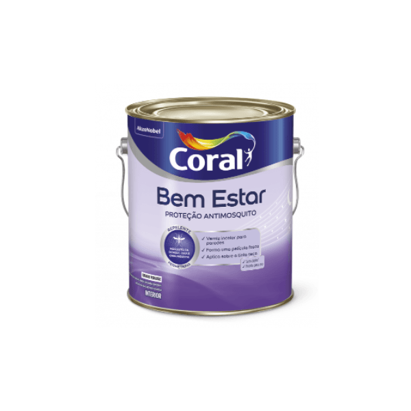Tinta Bem Estar Proteção Antimosquito Verniz Incolor 3,6L - Coral 