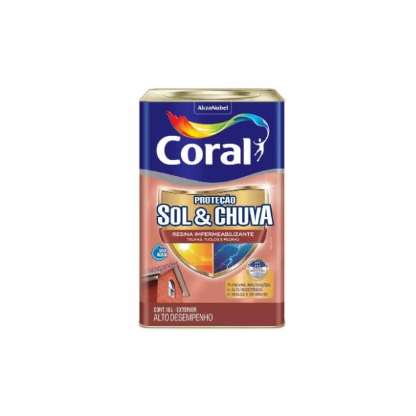 Resina Proteção Sol E Chuva 18L Incolor Coral 