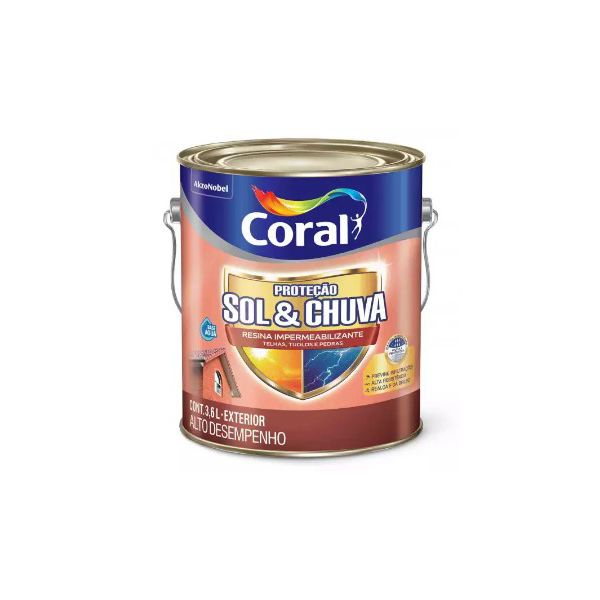 Resina Proteção Sol E Chuva 3,6L Incolor Coral