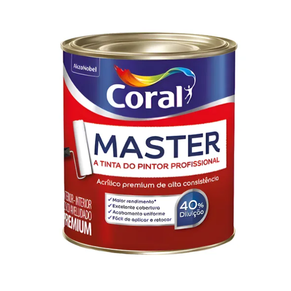 Tinta Acrilica Master Branco 0,900ml Coral 