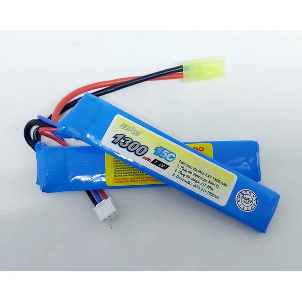 Bateria Lipo 2s 7.4v 1300mah 15c