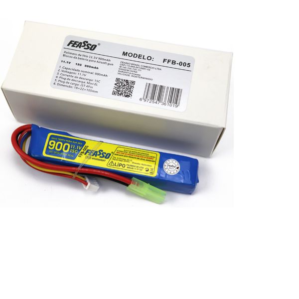 Bateria Lipo Airsoft 11.1v - 15c - 900mah ffb-005