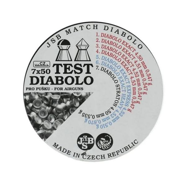 Kit Test Chumbinhos JSB Exact Diabolo 4,5mm Test 350 unid