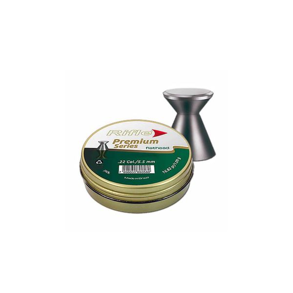 Chumbinho Rifle Premium Series FlatHead Super Box .22/5.5mm 16,82gr/1.09g 250Pçs