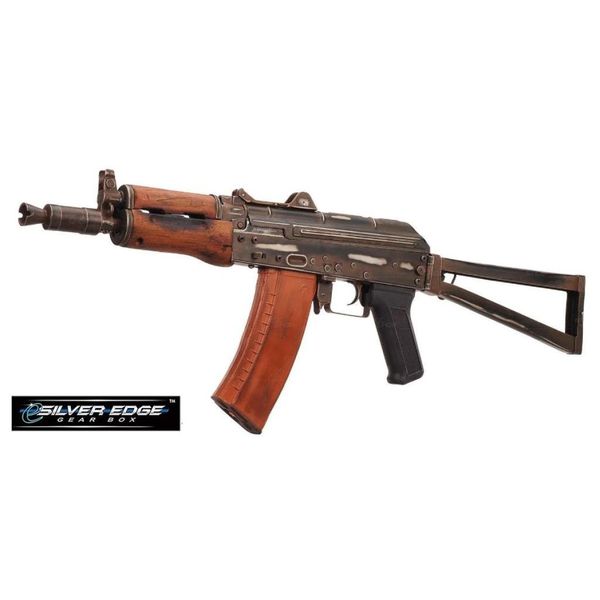 Rifle Elétrico Airsoft APS EBB AK74U SILVER EDGE BATTLE WORN VERSION REAL WOOD ASK205BW