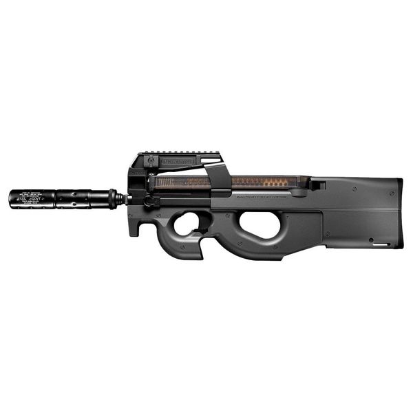 Rifle Elétrico Airsoft TOKYO MARUI P90 TR WITH SILENCER PDW BLACK