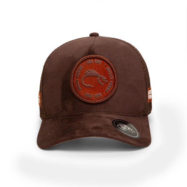Boné de Pesca Esportivo com Aba Curvada em Suede Bad Fish - Marrom