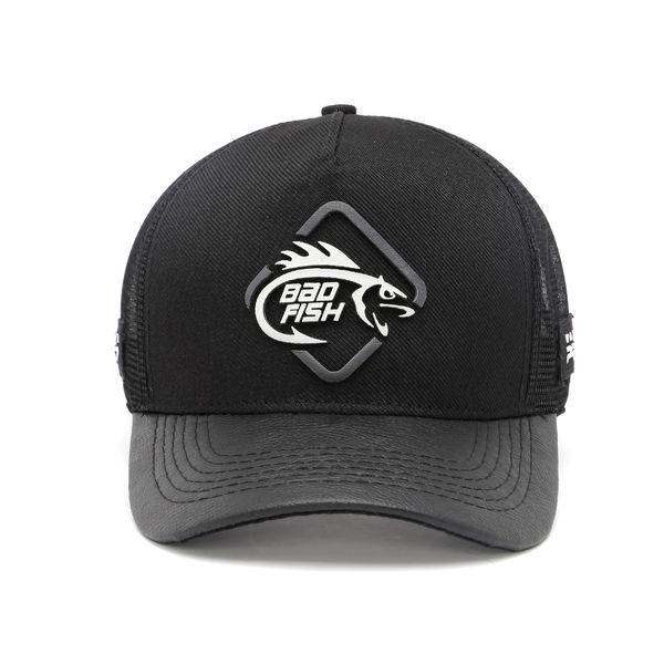 Boné Masculino Esporte Pesca Aba Curva Bad Fish Preto