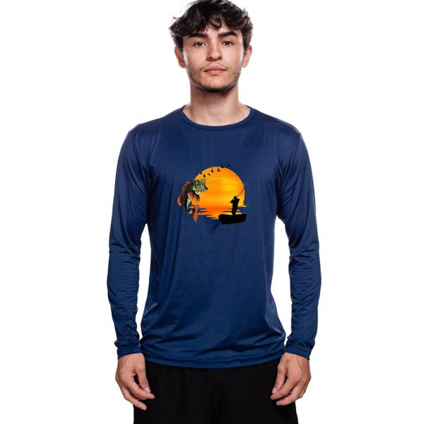 Camisa Manga Longa Masculina Dry Fit Bad Fish - Pôr do Sol