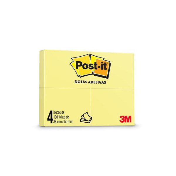 BLOCO DE NOTAS ADESIVAS POST-IT - 4BL