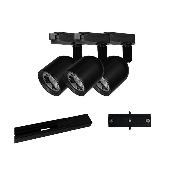 KIT TRILHO SPOT LED ELEGANCE PRETO