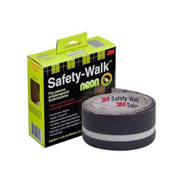 FITA ANTI-DERRAPANTE FOSFORESCENTE SAFETY-WALK 50MMX5M