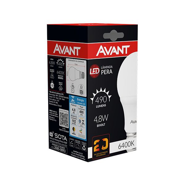 LÂMPADA LED BIVOLT 6500K E27 LUZ BRANCA