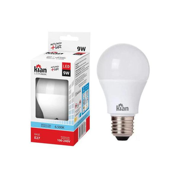 LÂMPADA LED BULBO 09W LUZ BRANCA BIVOLT E-27