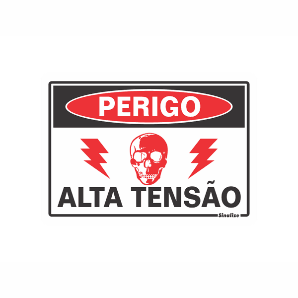 PLACA SINALIZAÇÃO PVC 20X30CM ( PERIGO - ALTA TENSÃO)
