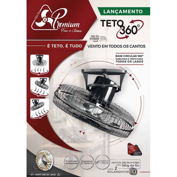 VENTILADOR DE TETO PREMIUM 360° 50CM