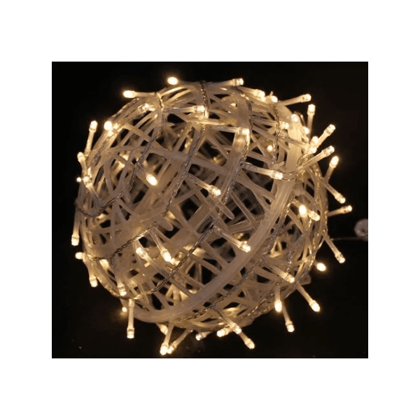 BOLA VAZADA 80 LEDS BRANCO QUENTE