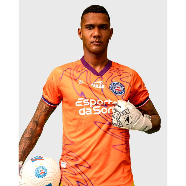 Camisa Masculina Goleiro 2 2024 Com Patrocinio Laranja Bahia 