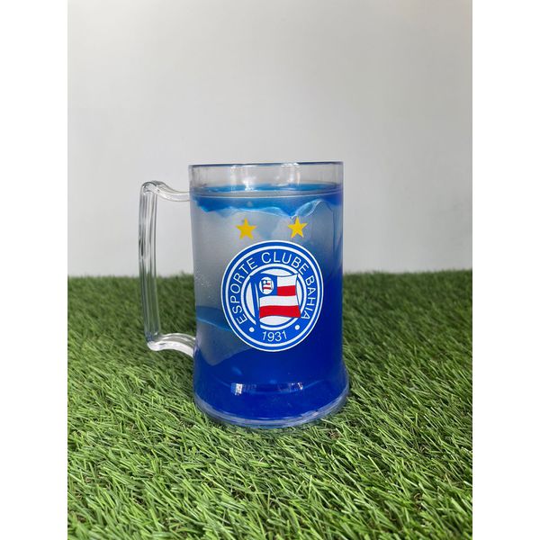 Caneca Transparente com Gel Azul Bahia