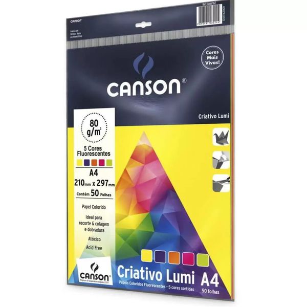 Papel Colorido Fluorescente A4 5 cores