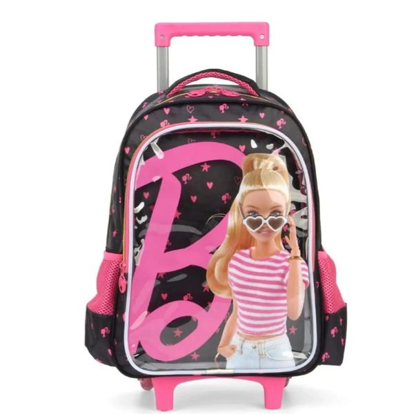 Mochila Escolar Rodinha Barbie Brilha No Escuro Original - Luxcel