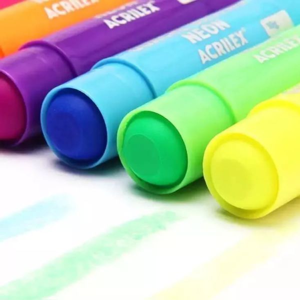 Tinta Guache Bastão 6 Cores Neon - Acrilex