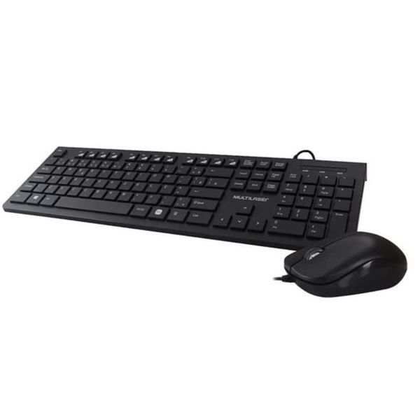 Teclado E Mouse Multilaser TC240 Multimídia USB Slim Com Fio Preto - Multilaser