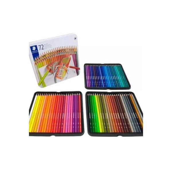 Lápis De Cor Hexagonal 72 Cores C/ Estojo Metálico Staedtler
