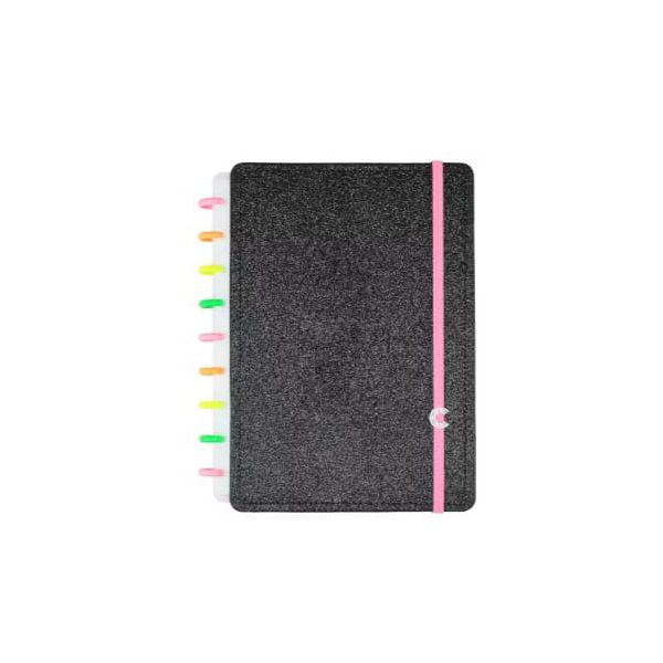 Caderno Inteligente Médio Lets Glitter Neon Black