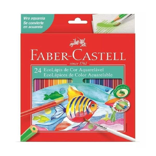 Lápis de Cor Aquarelável 24 Cores - Faber-Castell