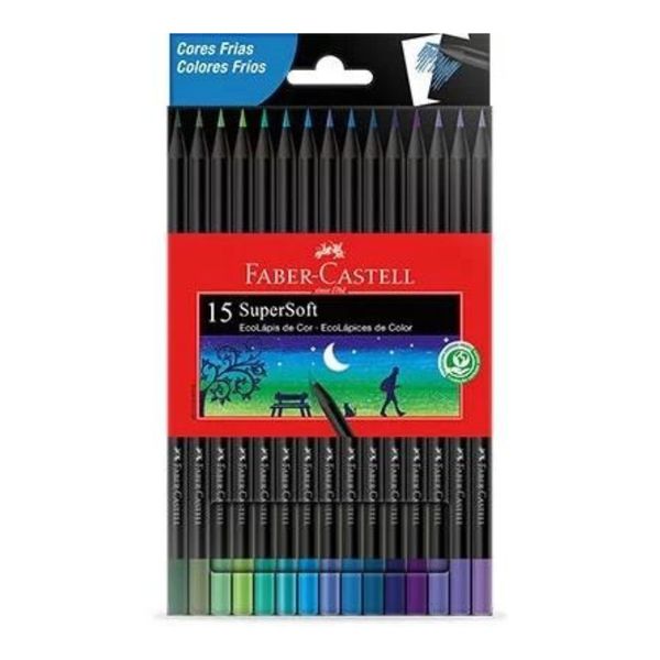  Lápis de Cor 15 Cores Soft Frias - Faber-Castell